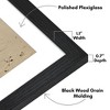 Americanflat 20x28 Picture Frame with Polished Plexiglass, Use as 16x24 Frame with Mat or 20x28 Frame Without Mat, Hudson Collection, Black - 3 of 4