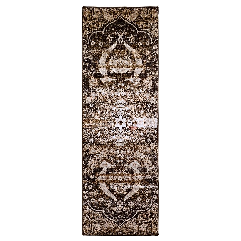 Bohemian Rustic Medallion Indoor Non-Slip Washable Runner or Area Rug by Blue Nile Mills, 1 of 5