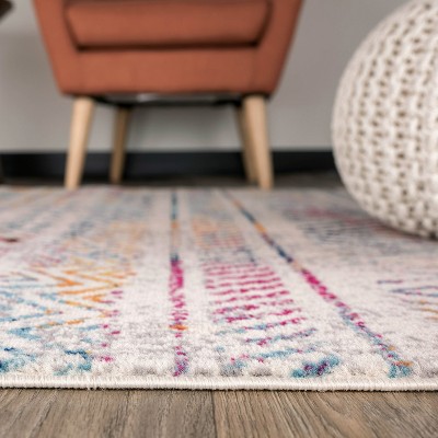 Bohemian Geometric Multi 2'x3' Reversible Synthetic Rug