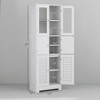 Aghana Digitals White Freestanding Tall Storage Cabinet with 3 Double Doors, Adjustable Shelf & - 2 of 4