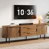 ORRD Mid-Century Modern TV Stand with Fluted Tambour Doors, 70.87" Walnut Media Console for up to 75 Inch TV, Storage Cabinet & Buffet for Living Room - 2 of 4