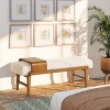 TiramisuBest Button Tufted Bed Bench - Upholstered with Arms & Solid Wood Legs, Black - 2 of 4