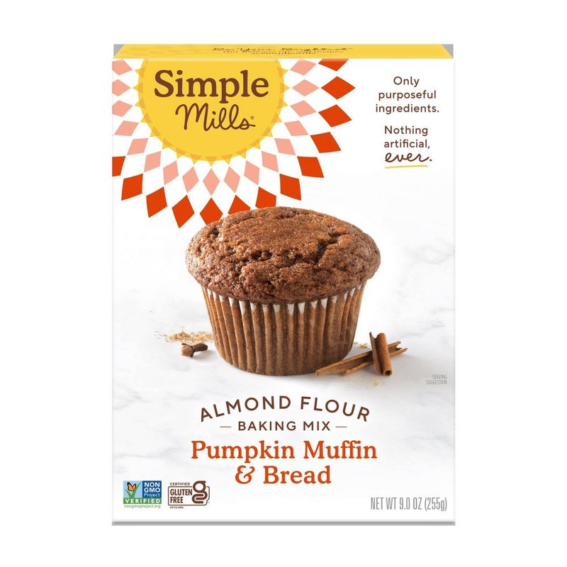 Simple Mills Gluten Free Pumpkin Muffin &#38; Bread Almond Flour Baking  Mix - 9oz, 1 of 7