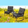 3-Piece Patio Furniture Set with Rocking Chairs and Coffee Table – Outdoor Rattan Bistro Set for Garden, Poolside, or Balcony - 3 of 4