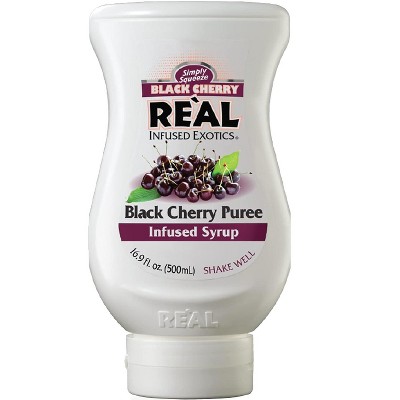 Reàl Infused Exotics Simply Squeeze Infused Syrup Black Cherry 16.9oz Bottle for Mix- ologists, Chefs, Cooks