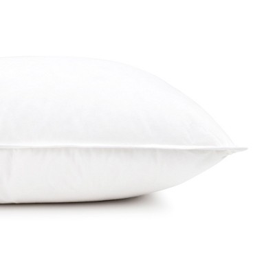 Medium White Duck Feather & Down Bed Pillow Pair with Cotton Shell