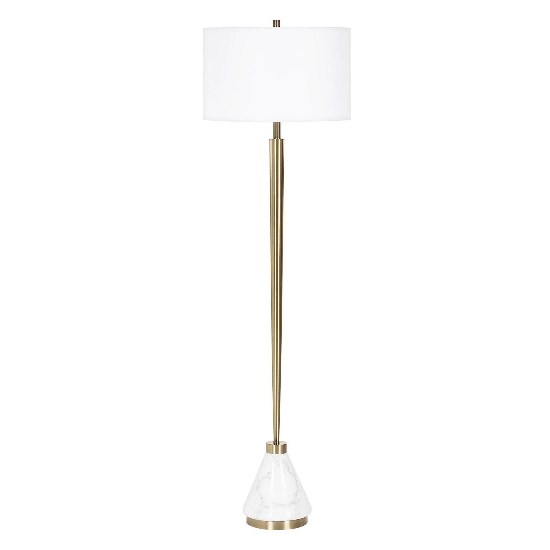 Uttermost Calliope 64" High Plated Brass with White Marble Floor Lamp
