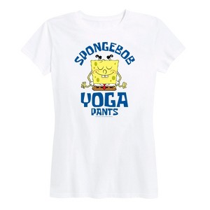 Women's - SpongeBob SquarePants - SpongeBob Yoga Pants Short Sleeve Graphic T-Shirt - 1 of 4