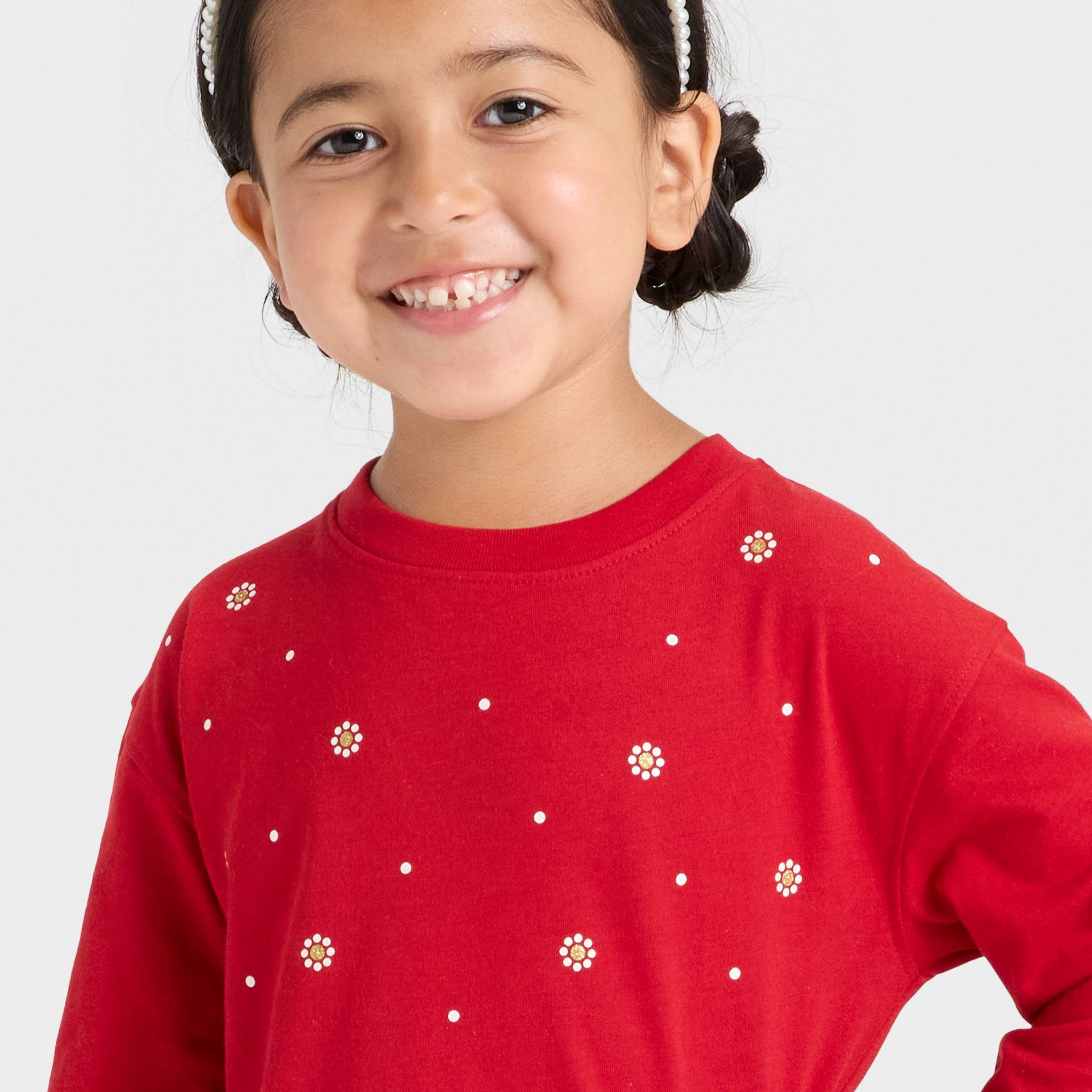 Toddler Girls' Long Sleeve Relaxed T-Shirt - Cat & Jack™ Red 4T