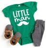 The Juniper Shop Little Man Mustache Baby Short Sleeve Bodysuit - 18M - Kelly - 3 of 4