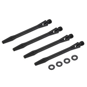 Unique Bargains 2BA Thread Aluminum Dart Shafts with Rubber Rings for Steel Tip 4 Pcs - 1 of 4