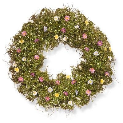 Artificial Spring Flower Wreath 19" - National Tree Company