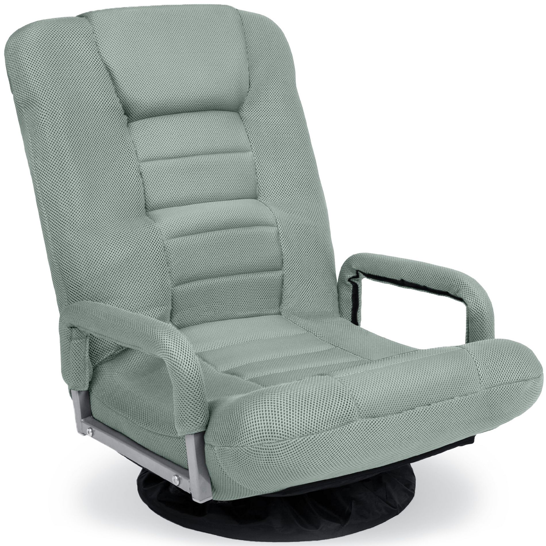 Best Choice Products 360-Degree Swivel Gaming Floor Chair w/ Armrest Handles, Foldable Adjustable Back