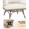 Oversized 360° Swivel Egg Chair for Outdoor, Rattan Egg-Shaped Lounger Chair with 4 Thick Cushions - 4 of 4
