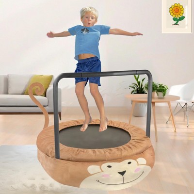 VisioGear Kids Trampoline with Foam Handle, Round Bouncer for Kids, Yellow, 36"*36"*31"