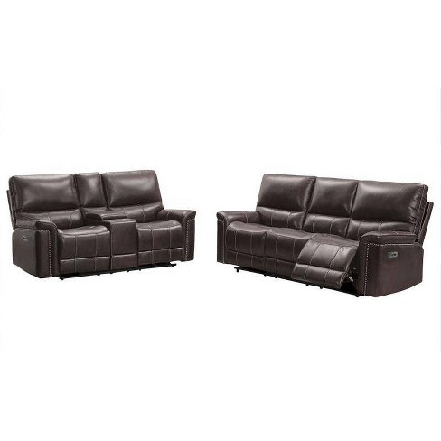 Console Loveseat Brown Abbyson Living, Value City Leather Reclining Sofas