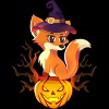 Women's Design By Humans Cute Witch Fox With Jack O Lantern Halloween Shirt By thebeardstudio Racerback Tank Top - 2 of 3