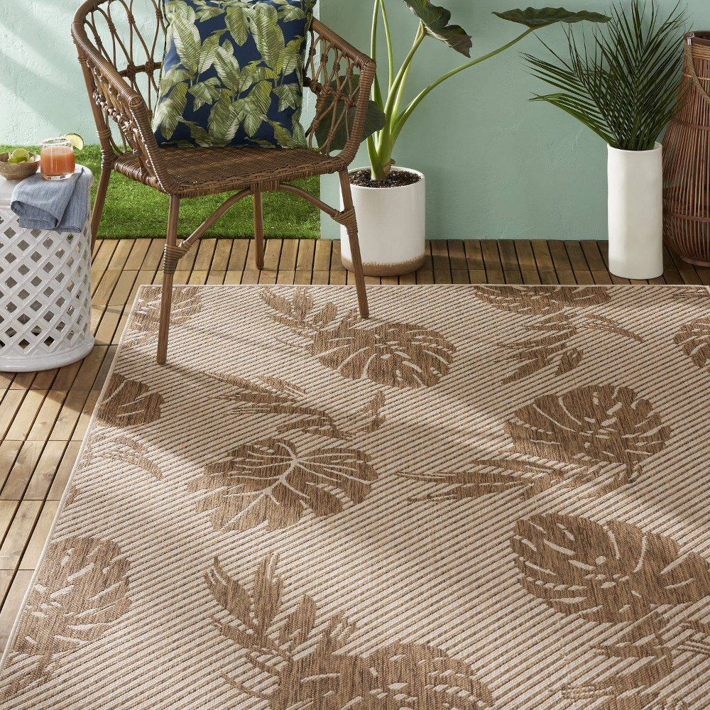 Photos - Area Rug Tommy Bahama 5'3" x 7'3" Palm Indoor/Outdoor Rug Beige/Brown 