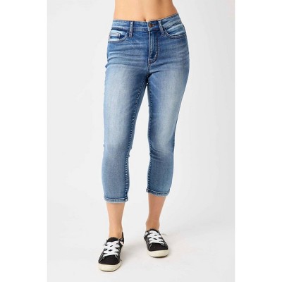 Women's Mid-Rise Contrast Wash Skinny Capri - Judy Blue