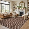 World Rug Gallery Bohemian Stripe Lines Shag Rug – White – Easy to Clean, Medium Pile – Perfect for Living Room, Bedroom, or Entryway - 2 of 4