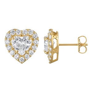 Naturalux 14K Yellow Gold 2.75 cttw Lab Grown Diamond Halo Stud Earrings - 1 of 4