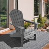 Costway 2 PCS Outdoor Patio HDPE Adirondack Chair Beach Seat Retractable Ottoman White\Black\Coffee\Grey\Turquoise - 2 of 4