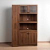 Kitchen Pantry Cabinet with Multi-Tier Pull-Out Storage, Farmhouse Tall Cabinet with 4 Doors, Expandable Shelf Organizers for Kitchen, Dining Room - 3 of 4