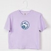 S.W. Smiley Ocean Waves Outline - Women's Boxy Crop Top Graphic T-Shirt - 3 of 4