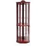YOOCOZZ Lighted Glass Corner Curio Cabinet – Adjustable Shelves, Carved Cherry Decoration, Wine Storage - 2 of 4
