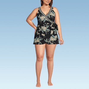 Lands' End Women's Side Tie Mini Swim Dress Swimsuit - 1 of 4
