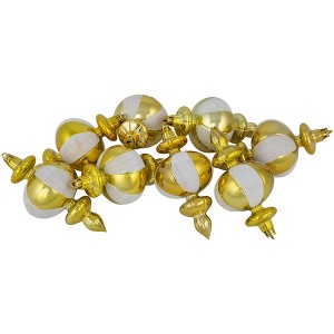 Northlight 8ct Gold Shiny Finish Shatterproof Finial Christmas Ornaments, 6" - 1 of 4