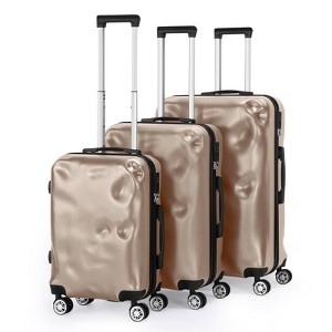 Oumilen 3 Piece Hardside Spinner Luggage Sets with TSA Lock, Champagne - 1 of 1