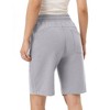 Women's Bermuda Shorts with Zipper Pockets Casual Summer Drawstring Jersey Shorts Elastic Waist Comfy Waffle Shorts - 4 of 4