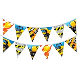 Treasures Gifted Construction Banner Pennant - Construction Party Supplies - 2 Pack - 1 of 1