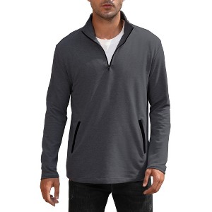 Men's Quarter - Zip Long - Sleeve Pullover, Stylish and Versatile Top for Casual and Active Wear - 1 of 4