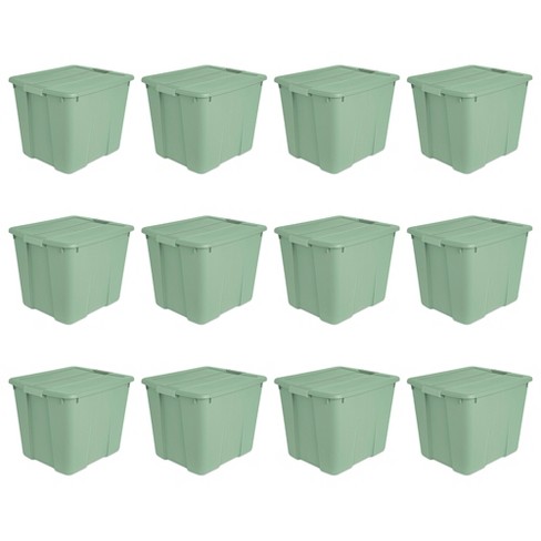 Sterilite 12 Gallon Stackable Plastic Storage Tote Container Organizer Bin  With Latching Lid For Home And Garage Organization, Blue (8 Pack) : Target