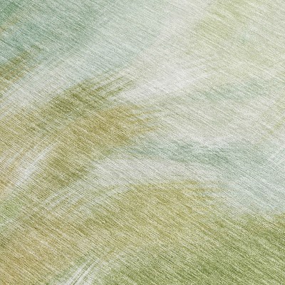 HomeRoots 10' X 14' Green And Ivory Abstract Washable Indoor Outdoor Area Rug