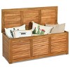 Costway 46 Gallon Deck Storage Acacia Wood Organization Toys Cushions Tools - 2 of 4