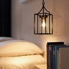 LNC Gordios 1-Light Black and Polished Gold Clear Glass Square LED Mini Hanging Kitchen Island Light: ETL Listed, Mid-Century Modern Style - 3 of 4
