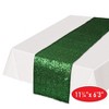 Beistle Sequined Table Runner, 11.25" x 6' 3", (1/Pkg) Green - 4 of 4