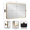 Kate & Laurel All Things Decor 20"X32" Elijah Pivot Wall Mirror Gold - 2 of 4