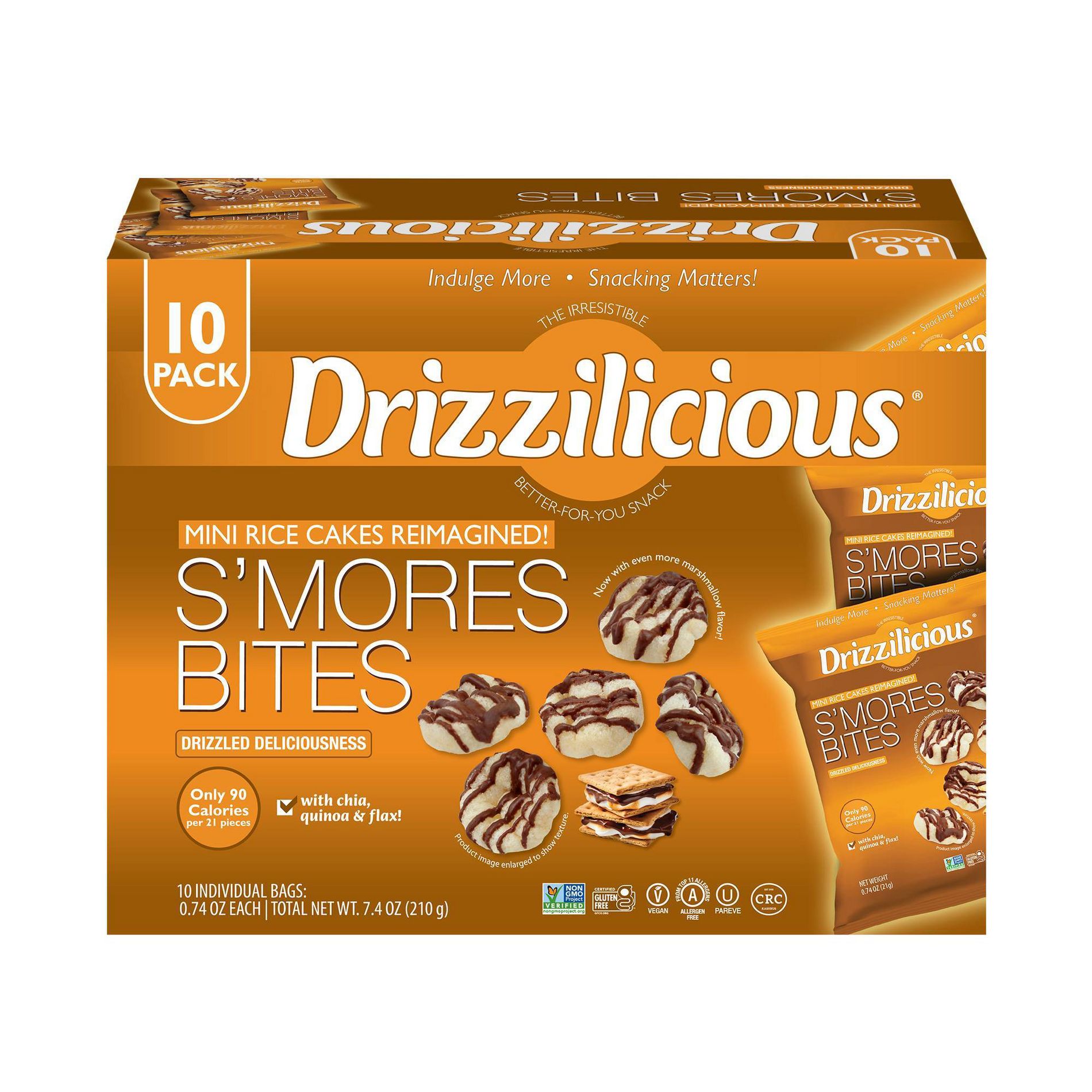 Drizzilicious Drizzled Mini Rice Cakes Smores Multipack - 7.4oz/10ct