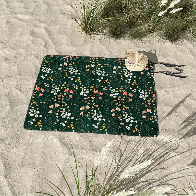 Emanuela Carratoni Meadow Flowers Theme Picnic Blanket - Deny Designs, 3 of 4