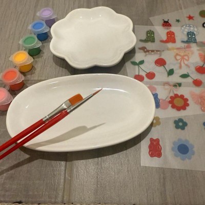 3ct Ceramic Trinket Dishes Transfers and Painting Craft Kit