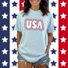 Simply Sage Market Women's USA Outline Short Sleeve Garment Dyed Tee - 2 of 3