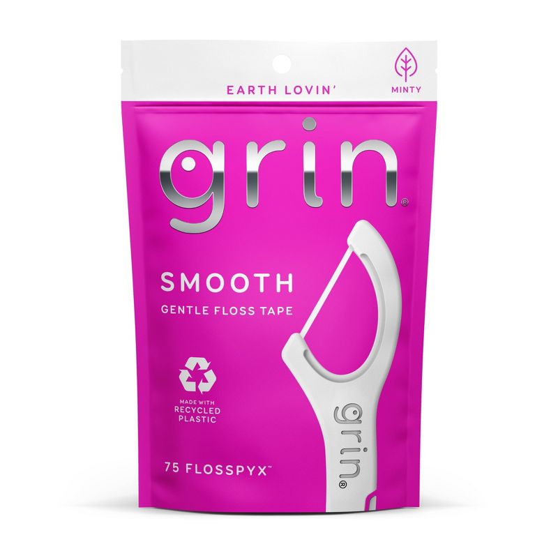 Grin Oral Care Smooth&#160;Flosspyx - Minty - 75ct, 1 of 9
