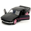 1969 Ford Mustang Black Metallic with Pink Stripes and Wheels "Pink Slips" Series 1/32 Diecast Model Car by Jada - 2 of 4