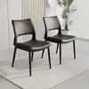 Gulches Modern Minimalist Dining Chairs Set of 2 Black PU Leather Metal Legs Ergonomic for Restaurant Kitchen Office - 4 of 4
