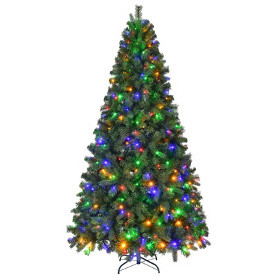 6ft Pre-Lit Artificial Christmas Tree w/1060  Branch Tips & 250 Multi-Color LED Lights