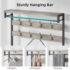 72 Inch Industrial Hall Tree with Bench and Shoe Storage, Metal Frame Coat Rack Shoe Bench with 8 Hooks & Storage Shelf for Entryway, Hallway - 2 of 4